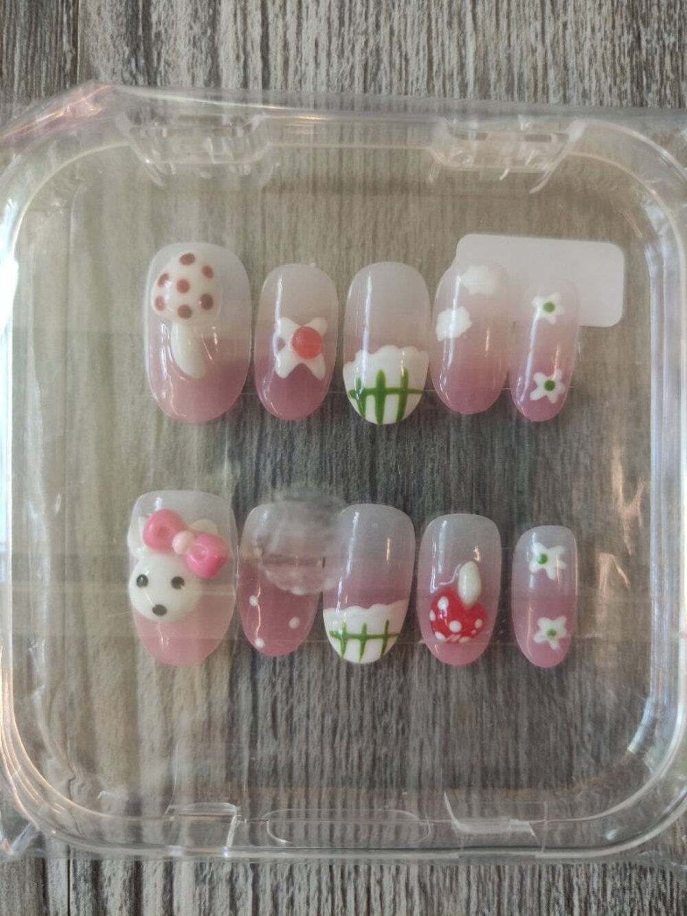 Bunny forest theme press on nails